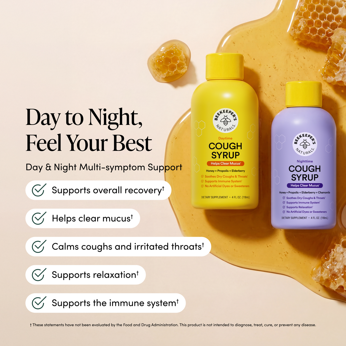 Propolis Cough Syrup Combo Pack - Day & Night