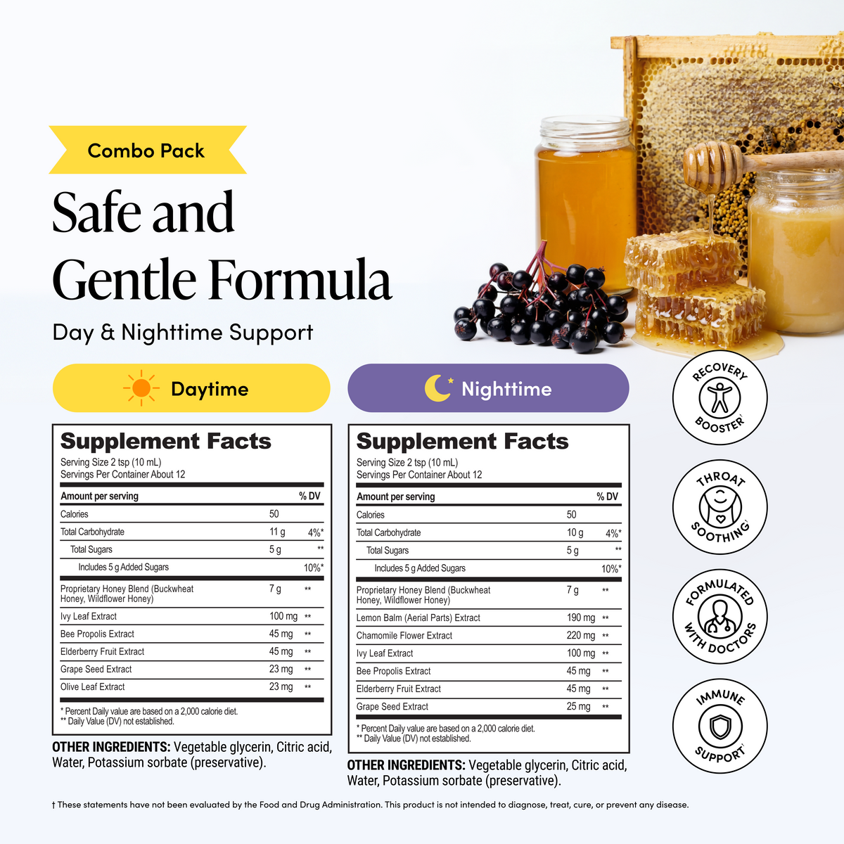 Propolis Cough Syrup Combo Pack - Day & Night