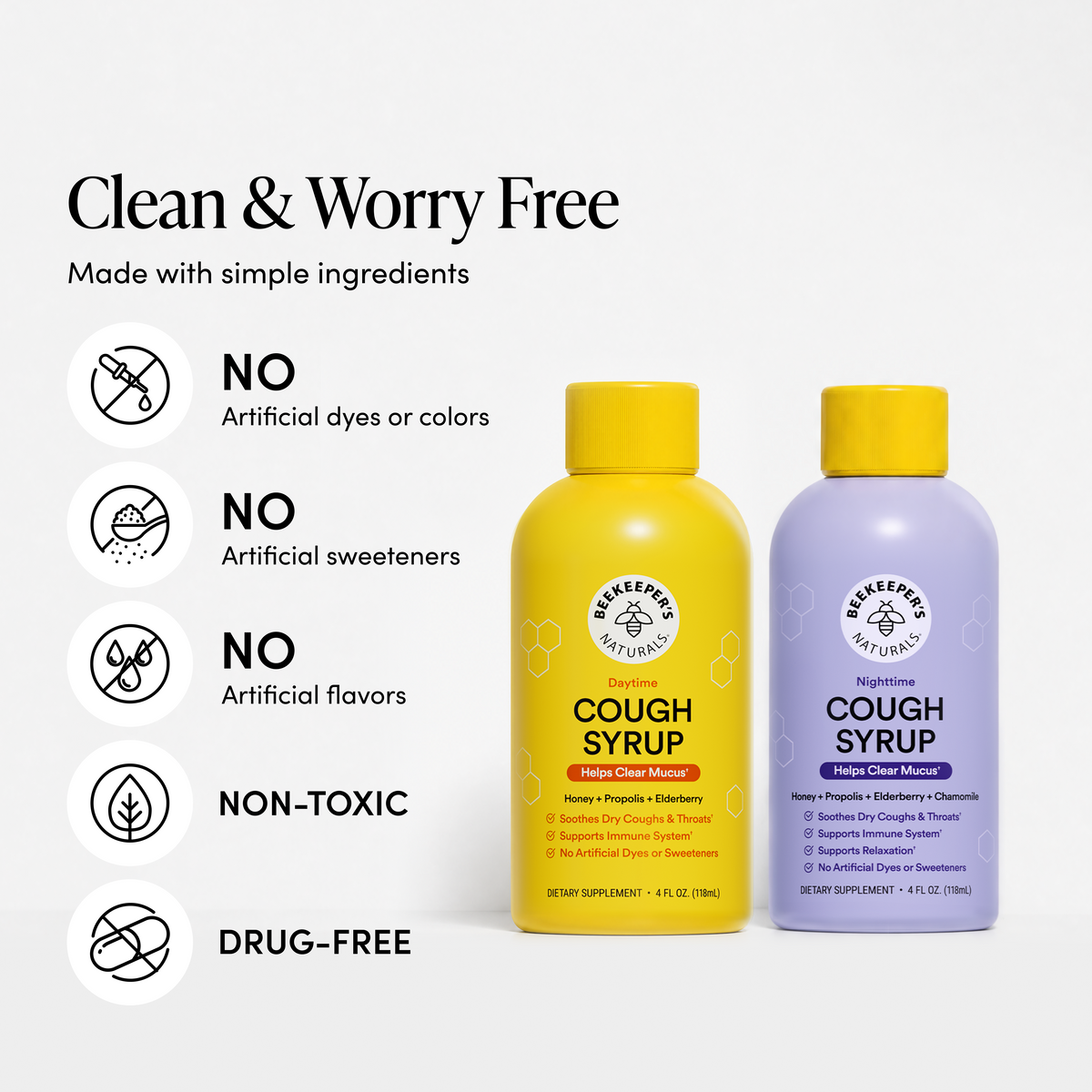 Propolis Cough Syrup Combo Pack - Day & Night