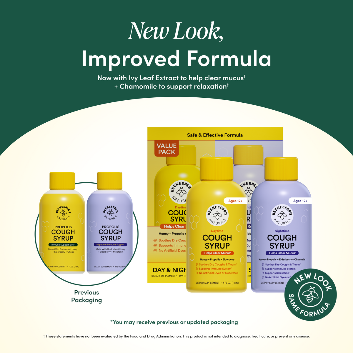 Propolis Cough Syrup Combo Pack - Day & Night