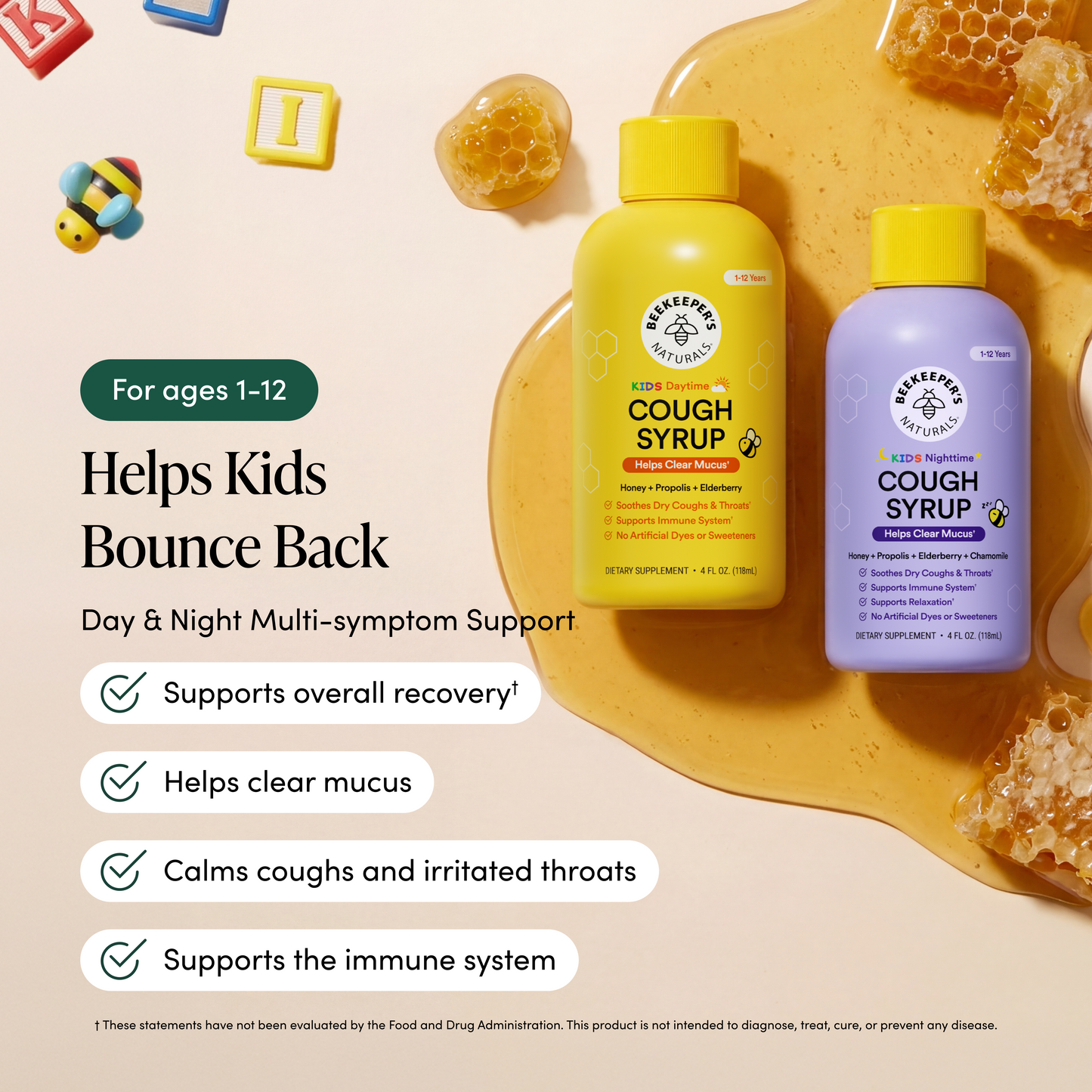 Kids Propolis Cough Syrup Combo Pack - Day & Night